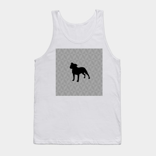 Staffordshire Bull Terrier Dog Lover Gift - Scandi Geometric Silhouette Tank Top by Elsie Bee Designs